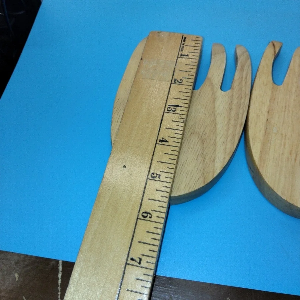 Big Dippers Wooden Salad Hands Servers Constellation Engraved Set of 2 Brown